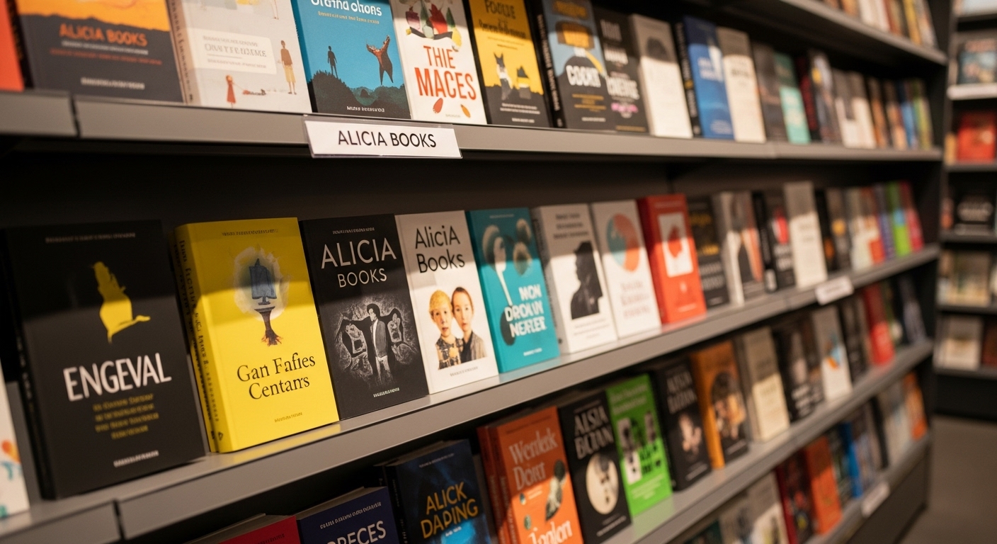 Estanterías con libros de Alicia Books